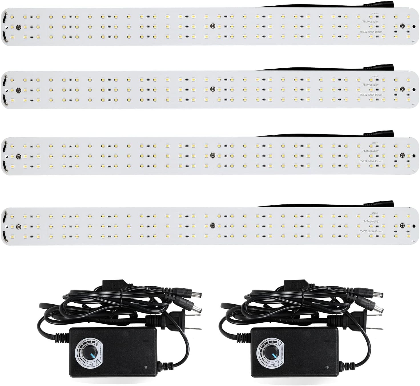 Konseen 4pcs LED Light Boards with 2pcs Dimmable Power Adapter,96 LEDs Each Boards