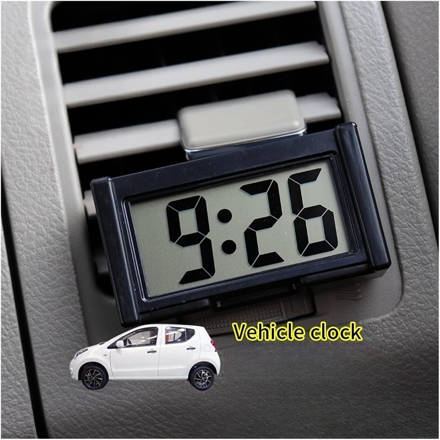 Fit for Compact LCD Digital Clock for Car Dashboard & Air Vent - Automotive Time Display