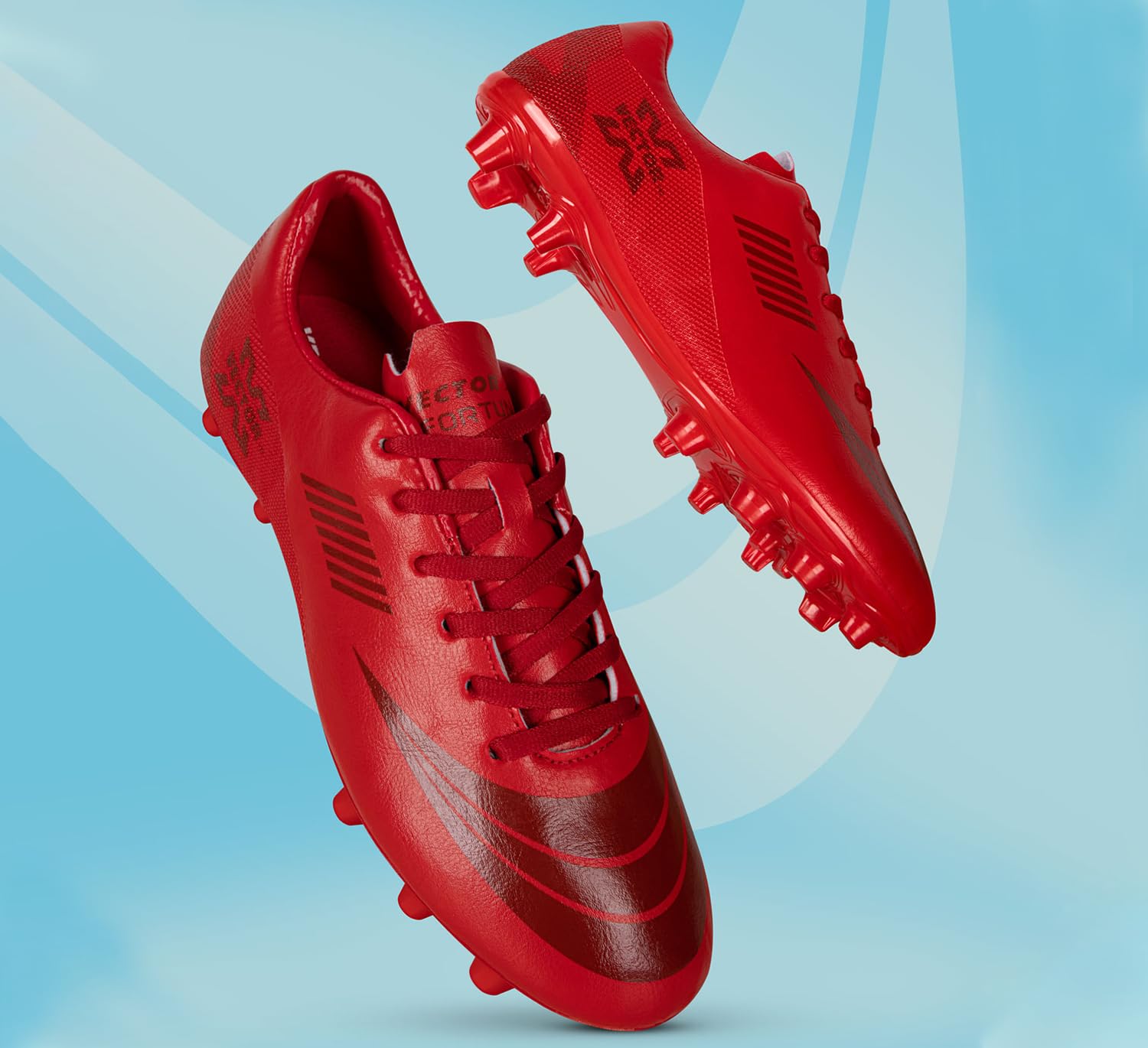 Fortune Football Shoe/Studs Synthtic Leather Upper| Double Colored TPU Sole| Padded Footbed