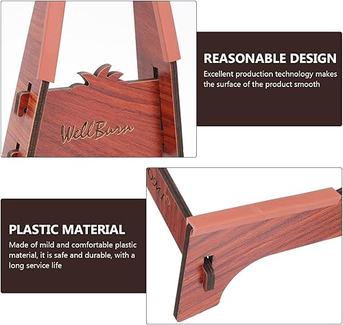 Miniatura 4 de Soporte de guitarra eléctrica, soporte de guitarra de madera, soporte de guitarra para violín, soporte plegable para colocar en el suelo (marrón)