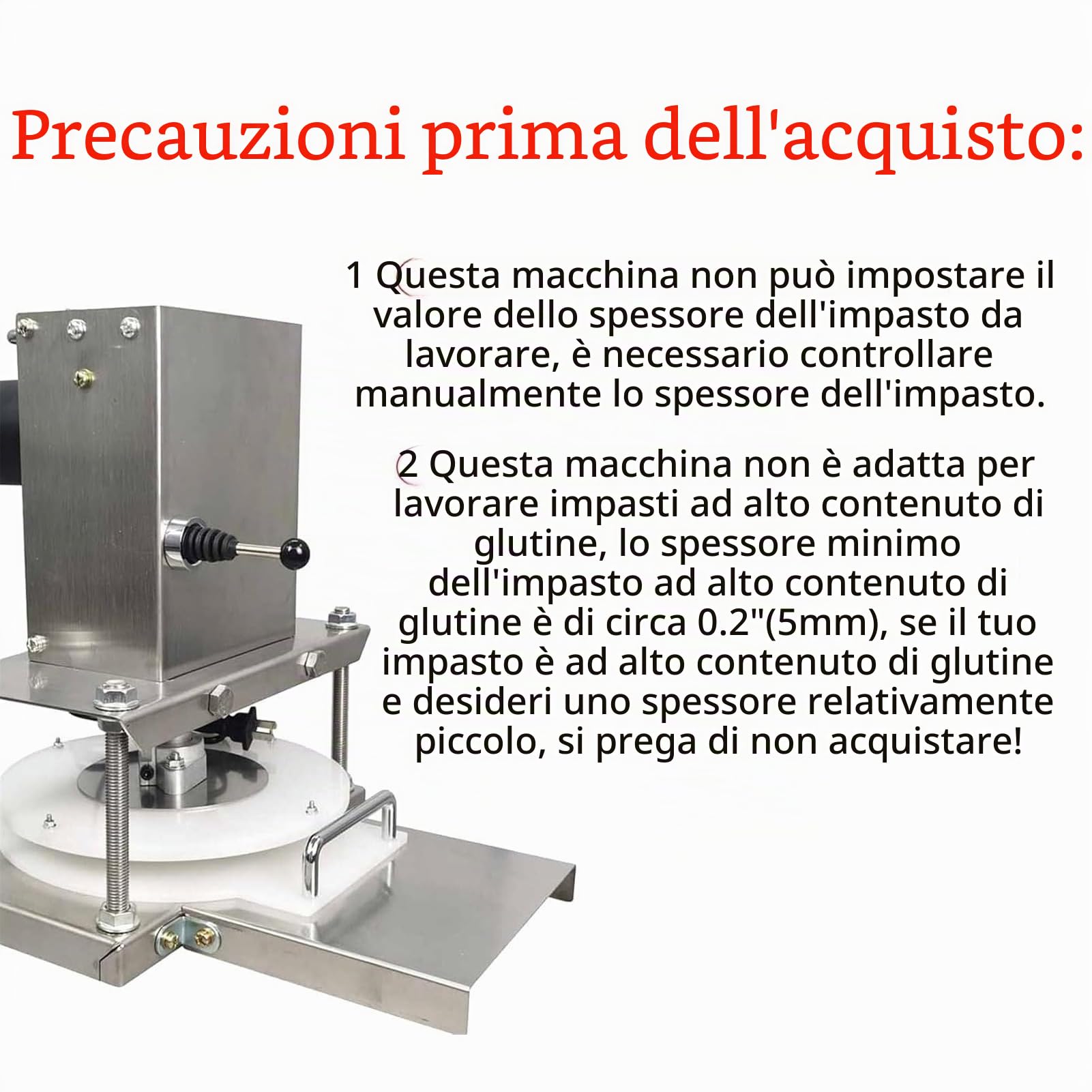 Macchina Elettrica Stendi-Impasto Pizza 22/25/30 cm - Pressa Professionale in Acciaio Inox per Casa/Ristoranti/Pasticcerie