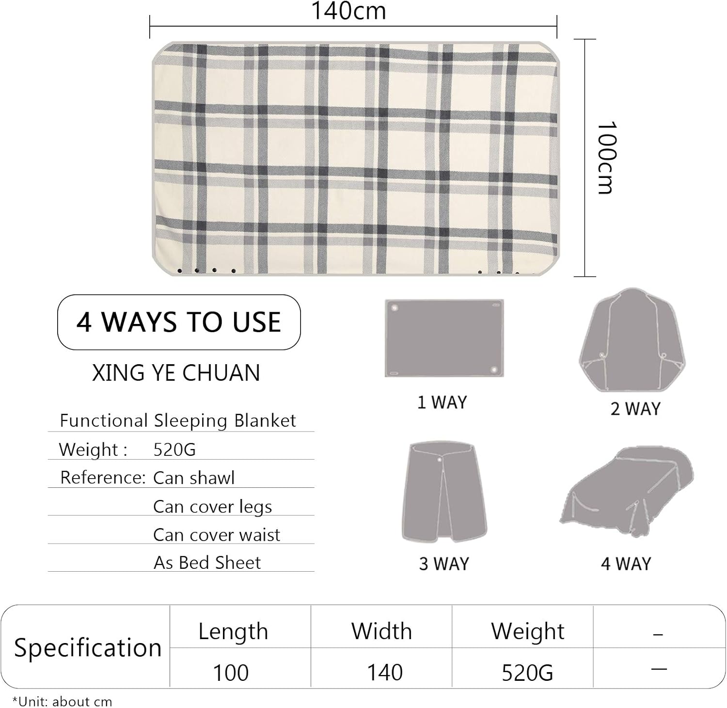 XING YE CHUAN Fleece Wearable Blanket, Comfy Poncho Throw with Buttons, Plush Sleeveless Blankets, for Women Cape Wrap Cover… - Image 7