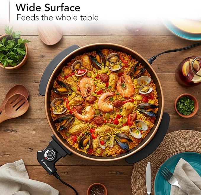 Sartén Eléctrica OVENTE 11.5 Pulgadas, 1400W, Antiadherente, Cobre miniatura 5