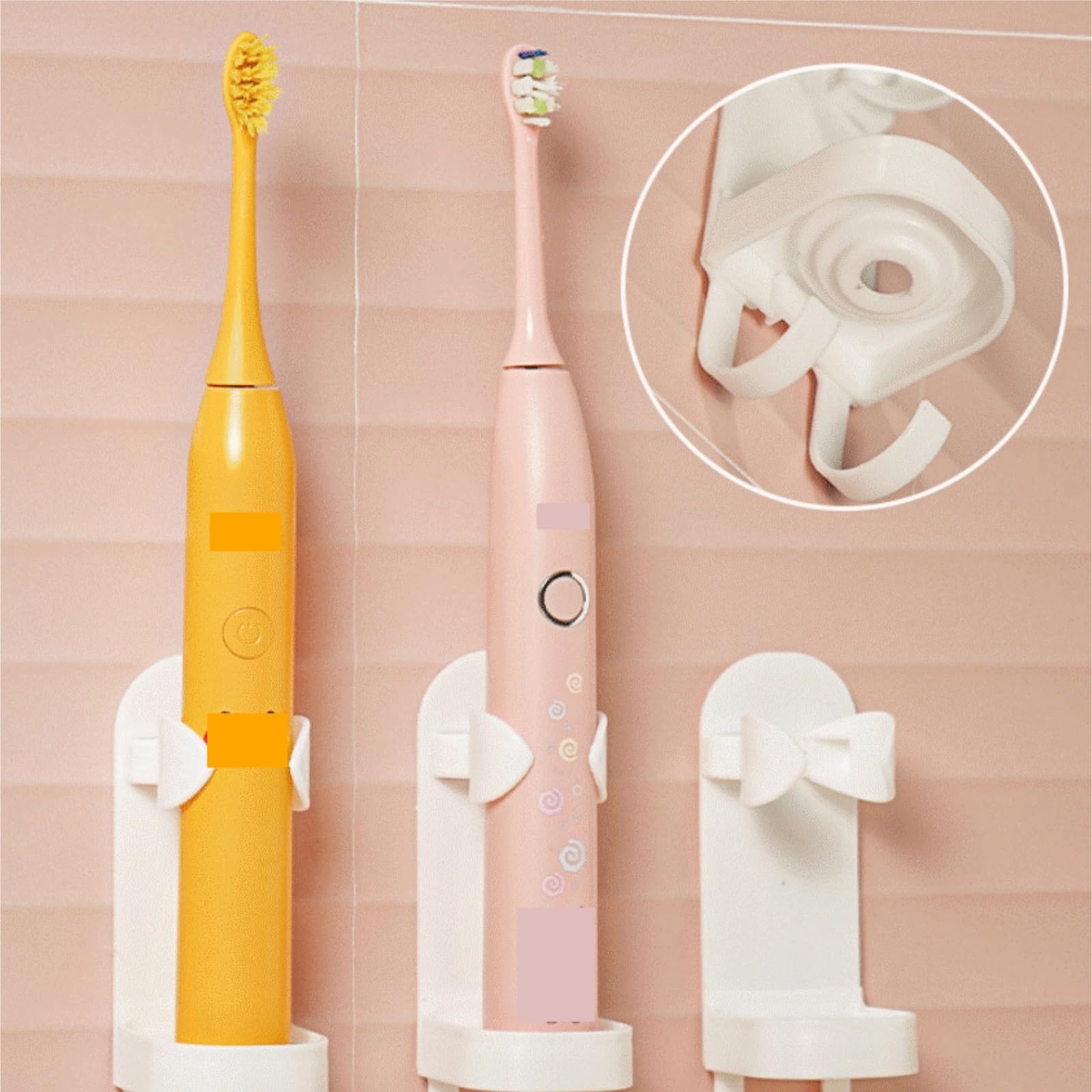 Portacepillo Dientes Soporte For Cepillo De Dientes Eléctrico Montado En La Pared, Estante Almacenamiento For Maquinilla Afeitar Sin Necesidad Perforación Organizador(3pcs)