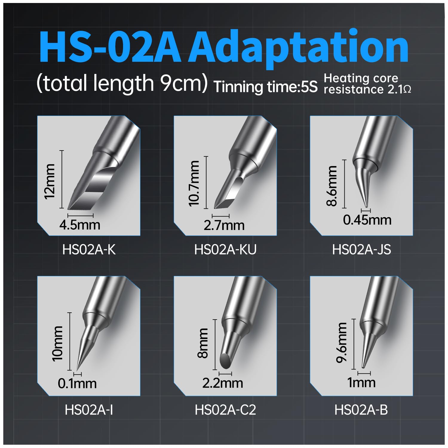 FNIRSI Punte per saldatore HS02A F245