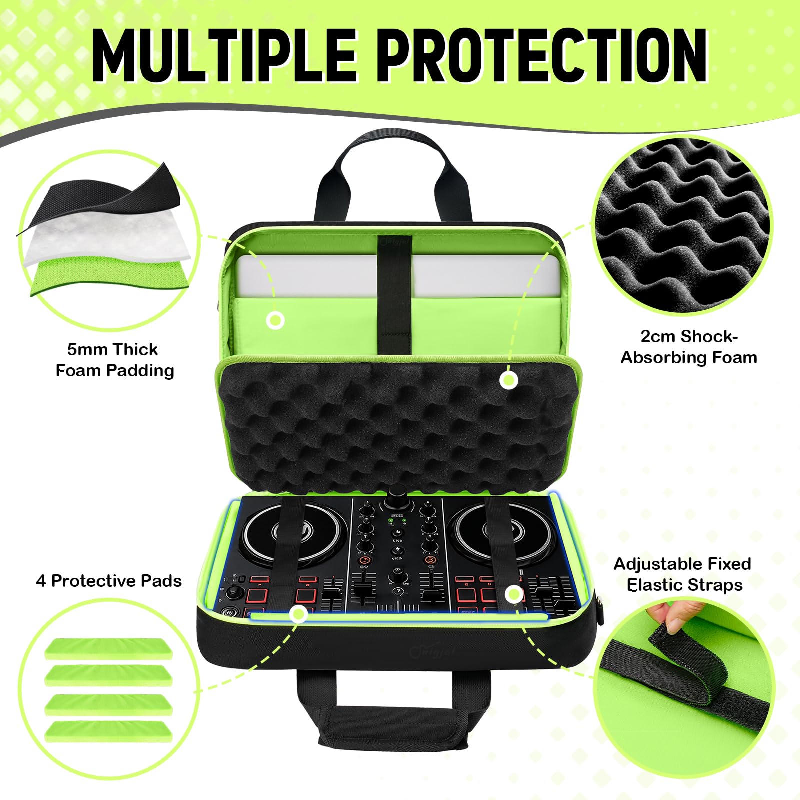 Khanka Étui pour Pioneer DJ DDJ FLX2/DDJ 200/DDJ WeGO4, pour Hercules Inpulse 200 MK2/Inpulse