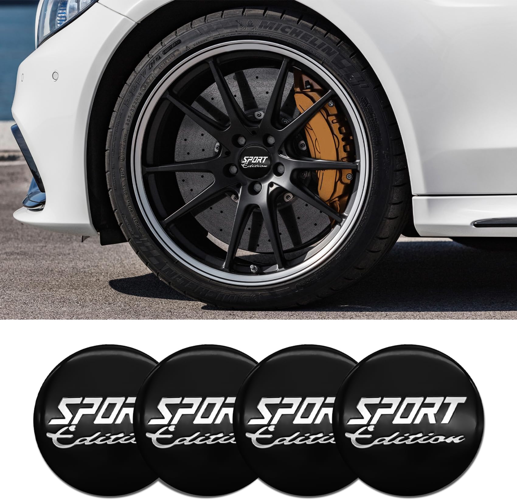 4PCS Car Wheel Center Hub Covers, Aluminum, Custom Style, Automotive Wheel Center Caps, Black