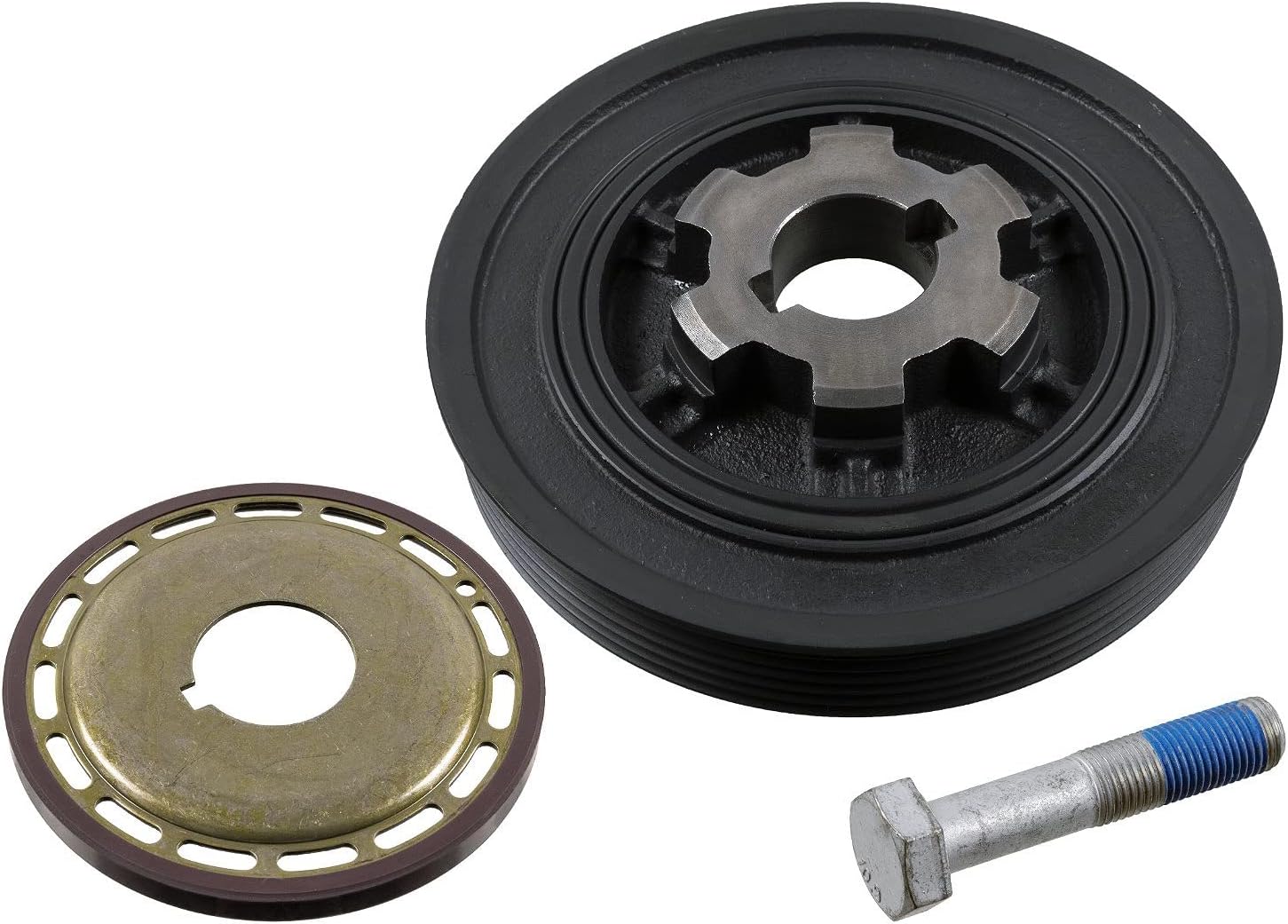 febi bilstein 36433 pulley decoupled, for crankshaft with pulse wheel and screw - Pack of 1