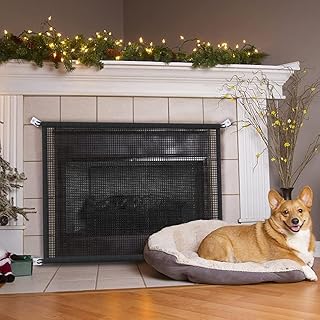 Fireplace Screen Safe Mesh Gate: Child Proof Barrier Guard Living Room Fire Place Cover for Toddler Baby and Pets 29 x 41 inches