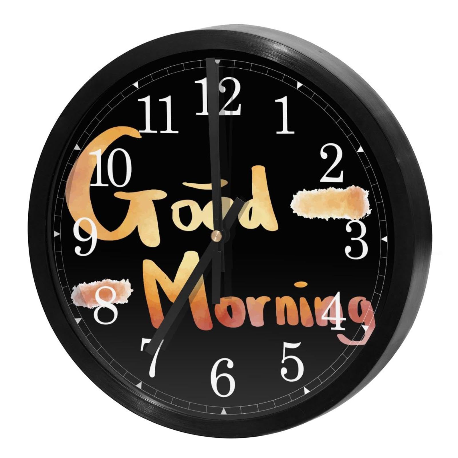 Horloge murale silencieuse à quartz noire sans tic-tac pour école