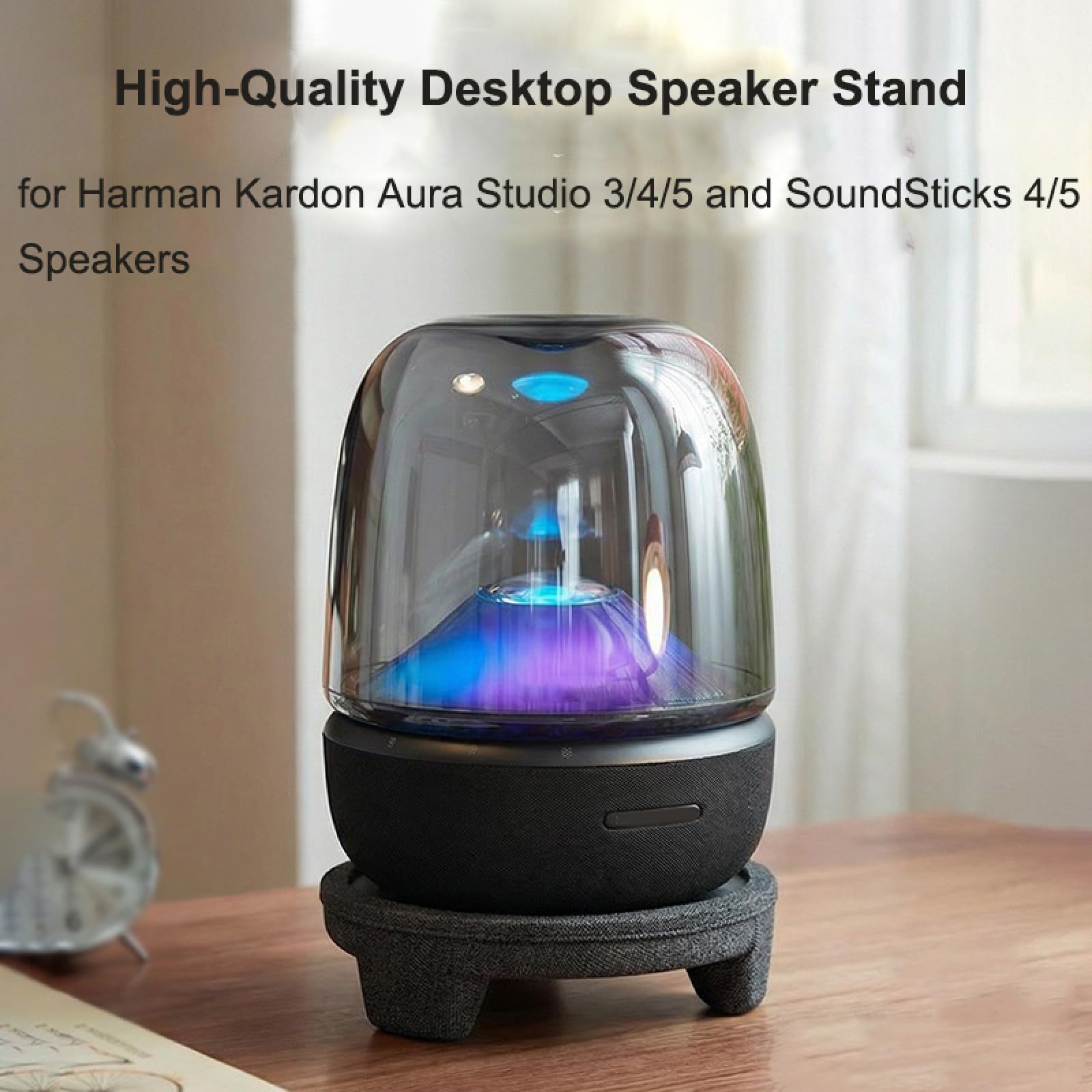 Supporto per altoparlante da tavolo per Harman Kardon Aura Studio 5/4/3 e SoundSticks 5/4, base di montaggio da tavolo in EVA (nero)