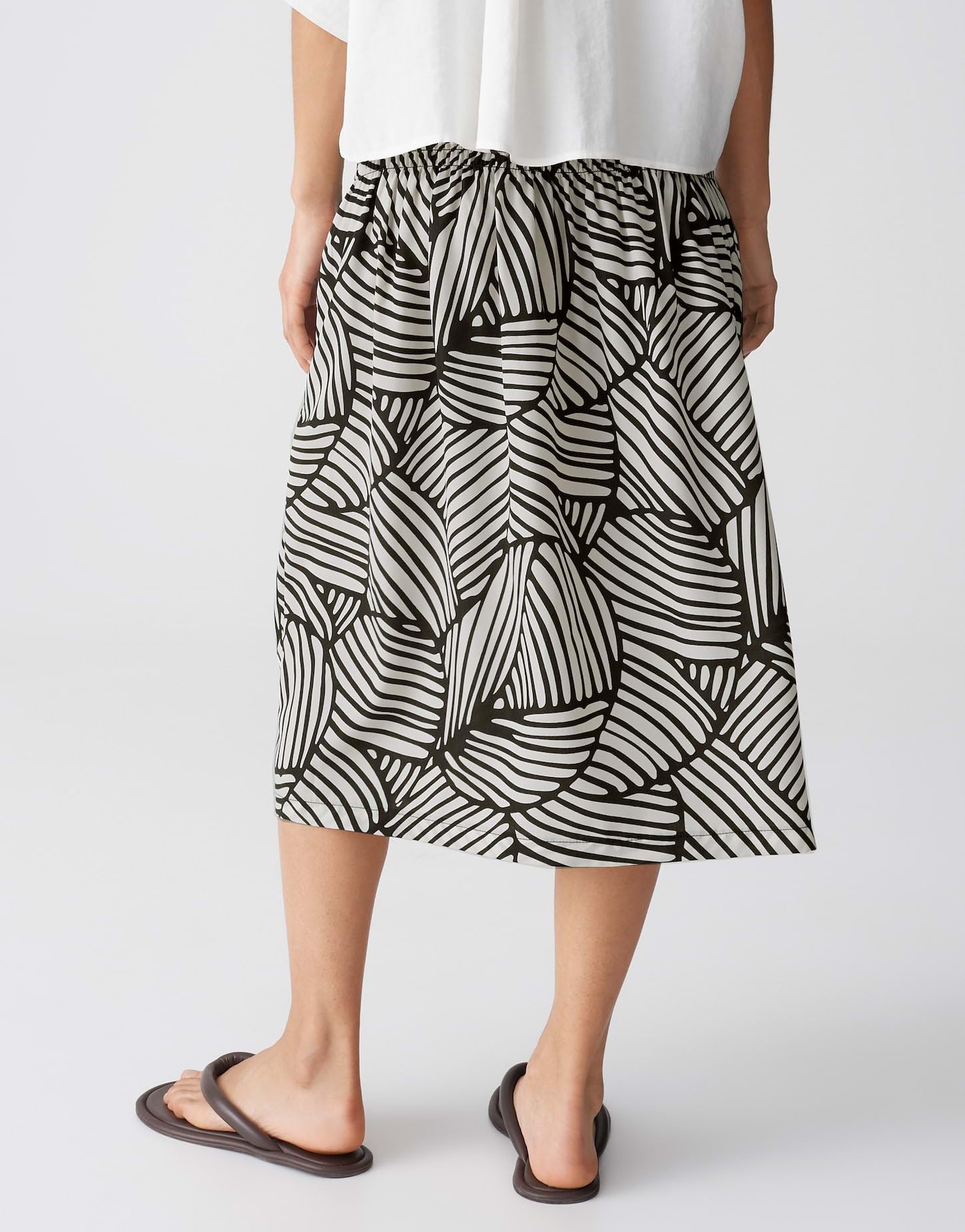 OPUS Damen Midirock | Bedruckter Midirock mit Smokdetail