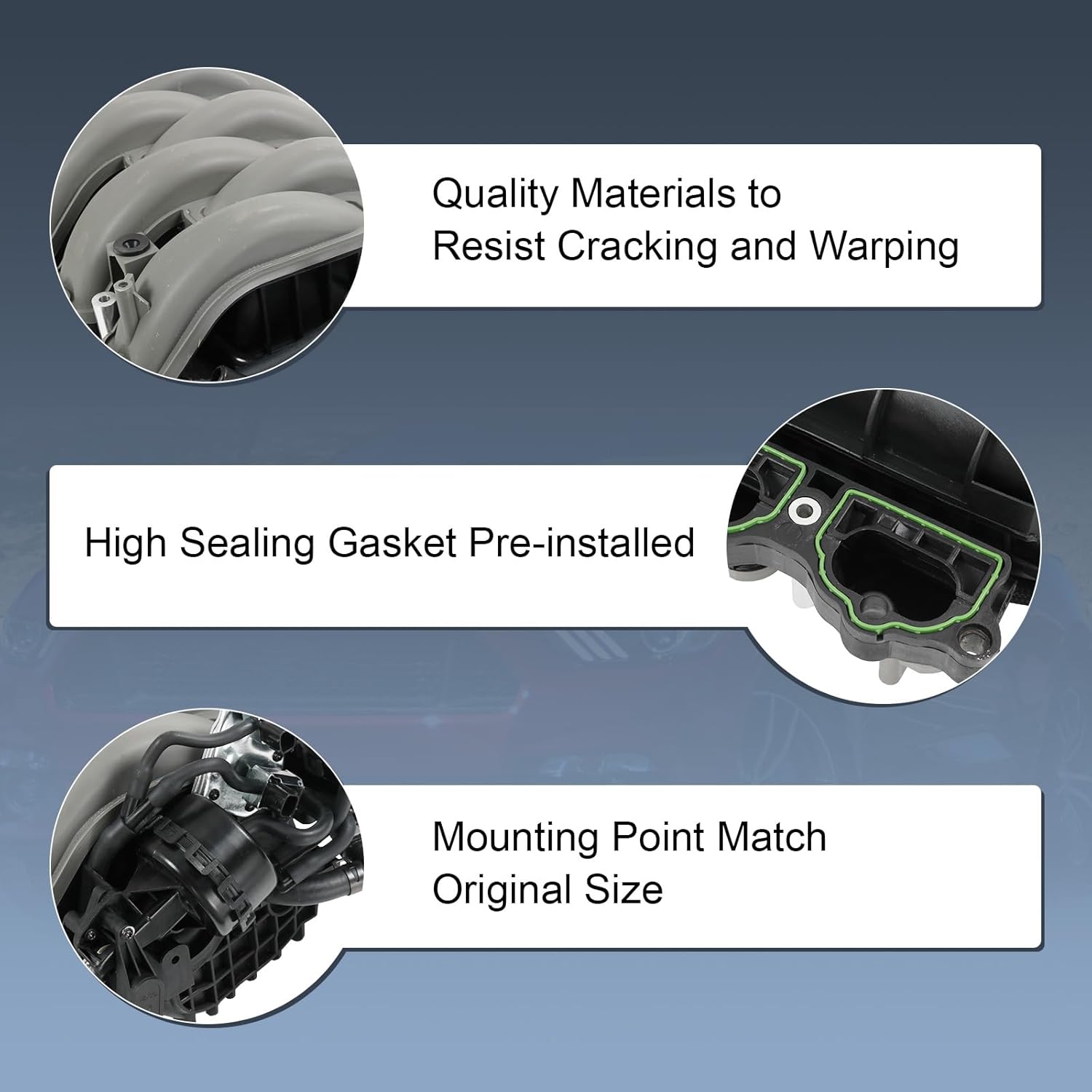 FR3Z9424N Intake Manifold Compatible with FORD Mustang 5.0L Gen2 Engine 2015 2016 2017 Replace FR3Z9424N FR3Z9424A FR3Z9424G FR3Z9424J