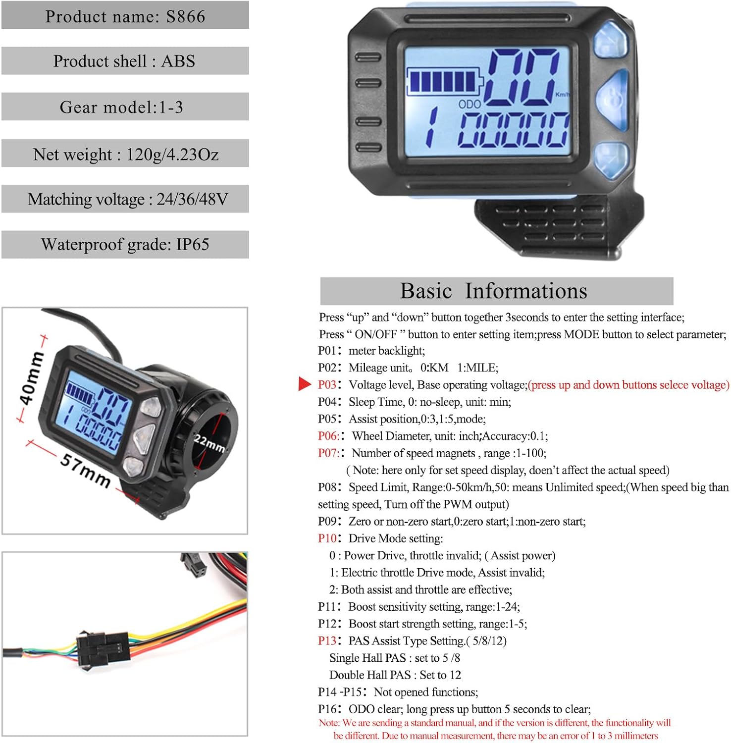 24V 36V 48V Electric Bike Controller Kit 17A 350W Brushless Motor Controller and Ebike LCD Display Electric Scooter Controller Electric Bicycle Speed Controller with Ebike Screen BLDC Controller