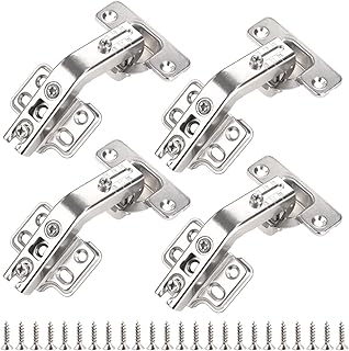 135 Degree Lazy Susan Hinge Full Overlay Concealed Corner Cabinet Hinge for Cabinet, Cupboard, Folded Door, Corner Kitchen Cabinet Replacement Hardware (2 Pair, 4 PCS)