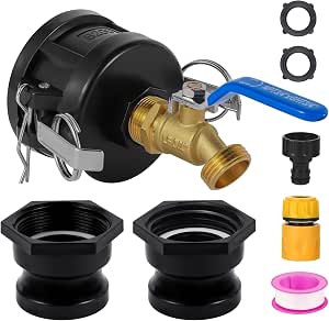 IBC Tote Hose Adapter, 2" Cam Lock Fittings for 275-330 Gallon IBC Tote Tank, 3/4" Male NPT & GHT Brass Hose Connector