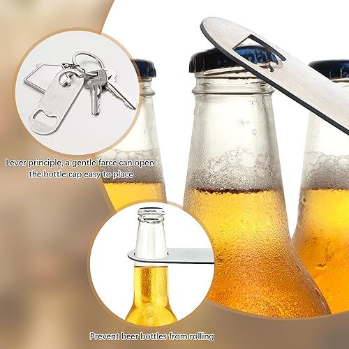 Miniatura 3 de ZCYSRLQIN 12 abridores de botellas planos de 3.5 x 1.18 pulgadas, de acero inoxidable, abridor de botellas de cerveza de acero inoxidable, hoja de