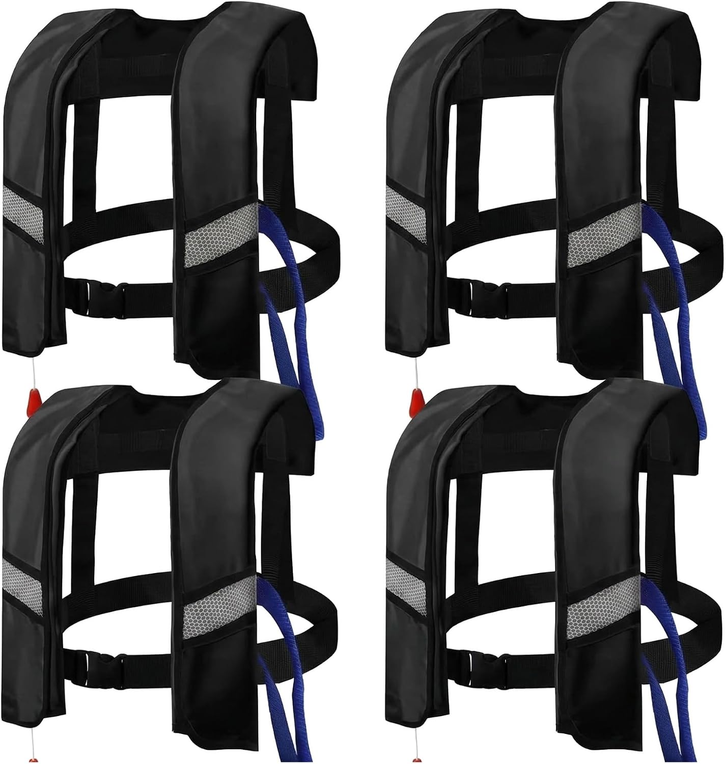 4PCS Snorkel Vest, Portable Inflatable Swim Vest Jackets for Snorkeling Swimming Diving Safety,Manual Inflatable Men's Women's Adjustable Vest for Swimming Fishing Outdoor Water Sports (330LB)