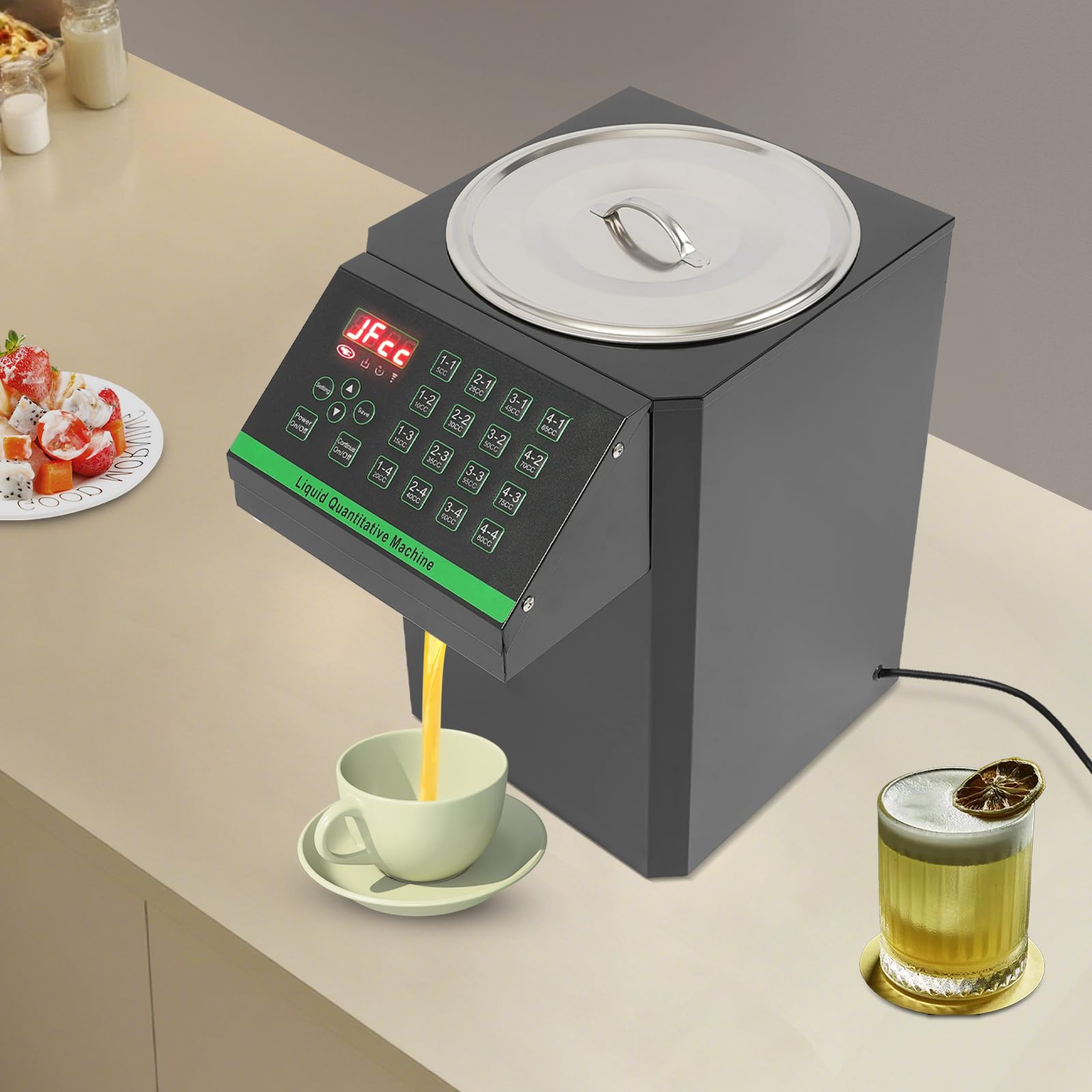 Dozownik syropu do fruktozy, 8 l, automatyczny dozownik syropu, 120 W, 220 V, regulowany dozownik do herbaty bąbelkowej, fruktozy, do użytku komercyjnego