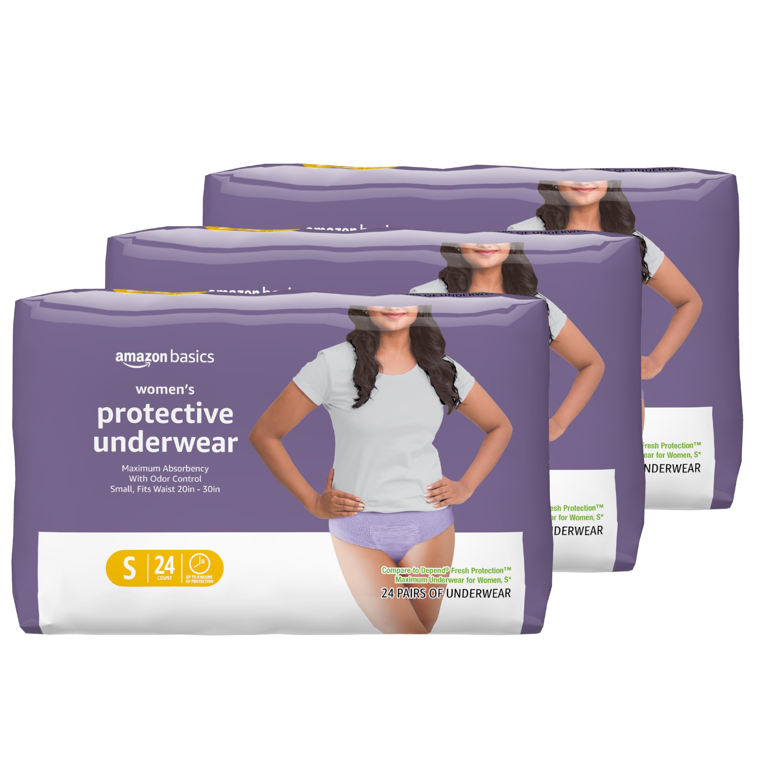 Amazon Basics Incontinence Underwear for Women, Disposable, Postpartum, Maximum Absorbenc…