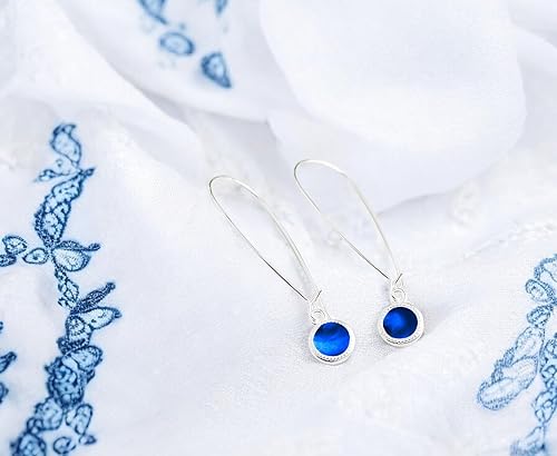 Miniatura 87 de Bottled Up Designs Handmade Long Drop Earrings, Sterling Silver, Eco Friendly, Recycled Vintage Bottles, Made in USA, Birthday Gifts, Mothers Day