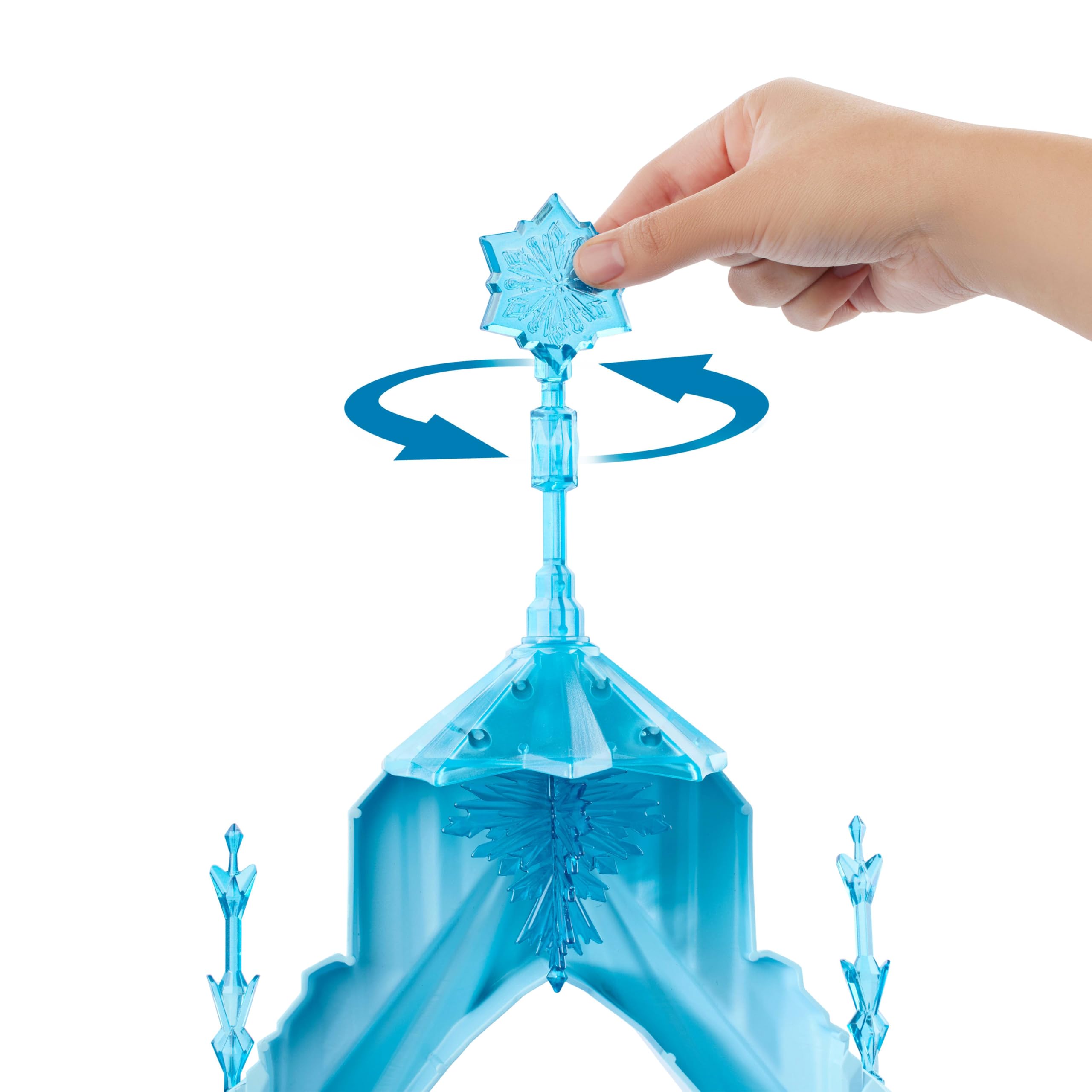 Mattel Disney „Die Eiskönigin ELSA Eispalast Spielset, 76 cm hoch | Olaf-Figur, 5 Spielbereiche, 21 Zubehörteile, 360° Spielspaß, Elsas Eispalast inspiriert von Disney „Die Eiskönigin", JGG41