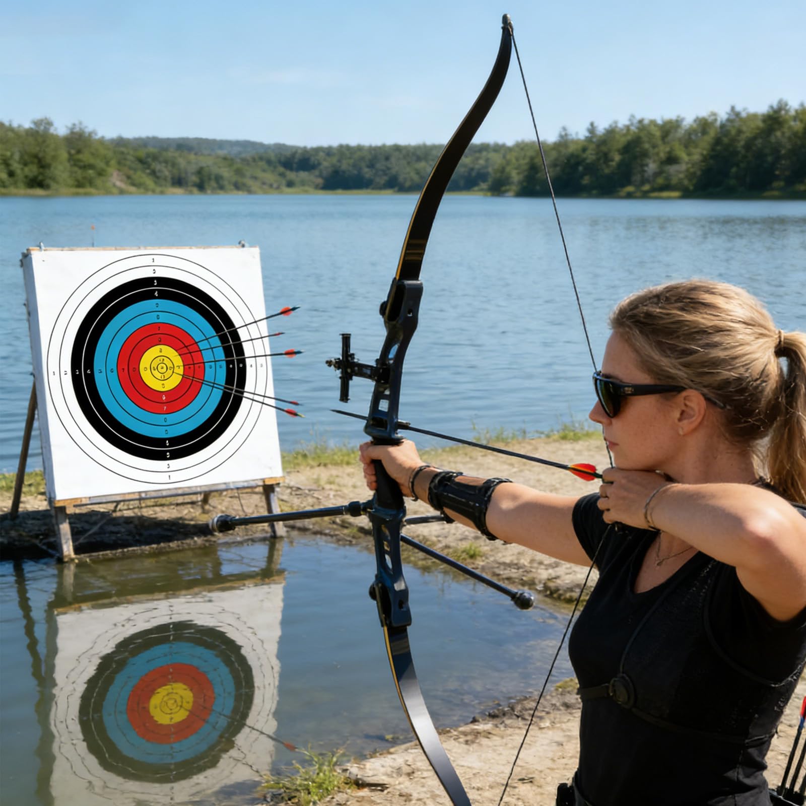 Lot de 20 disques Archery Target Face : 60 × 60 cm 10 anneaux Archery Target Paper, Accessoires de tir à l'arc Impression couleur Archery Pads, disques en papier pour entraînement de tir et