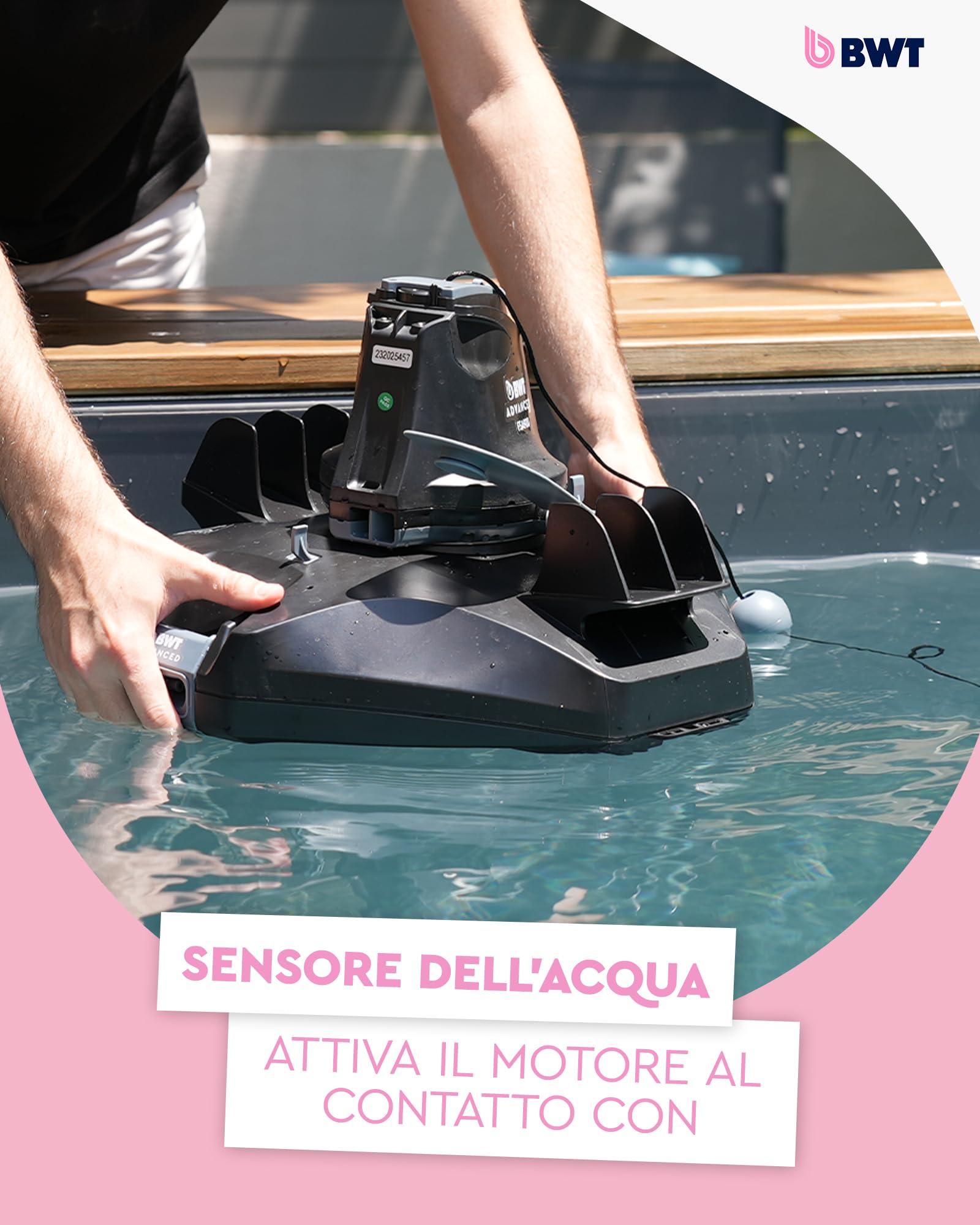 BWT Robot aspirapolvere per Piscina FSA900 Automatico per la Pulizia Senza Fili del Fondo con Il Sistema Stop & Go