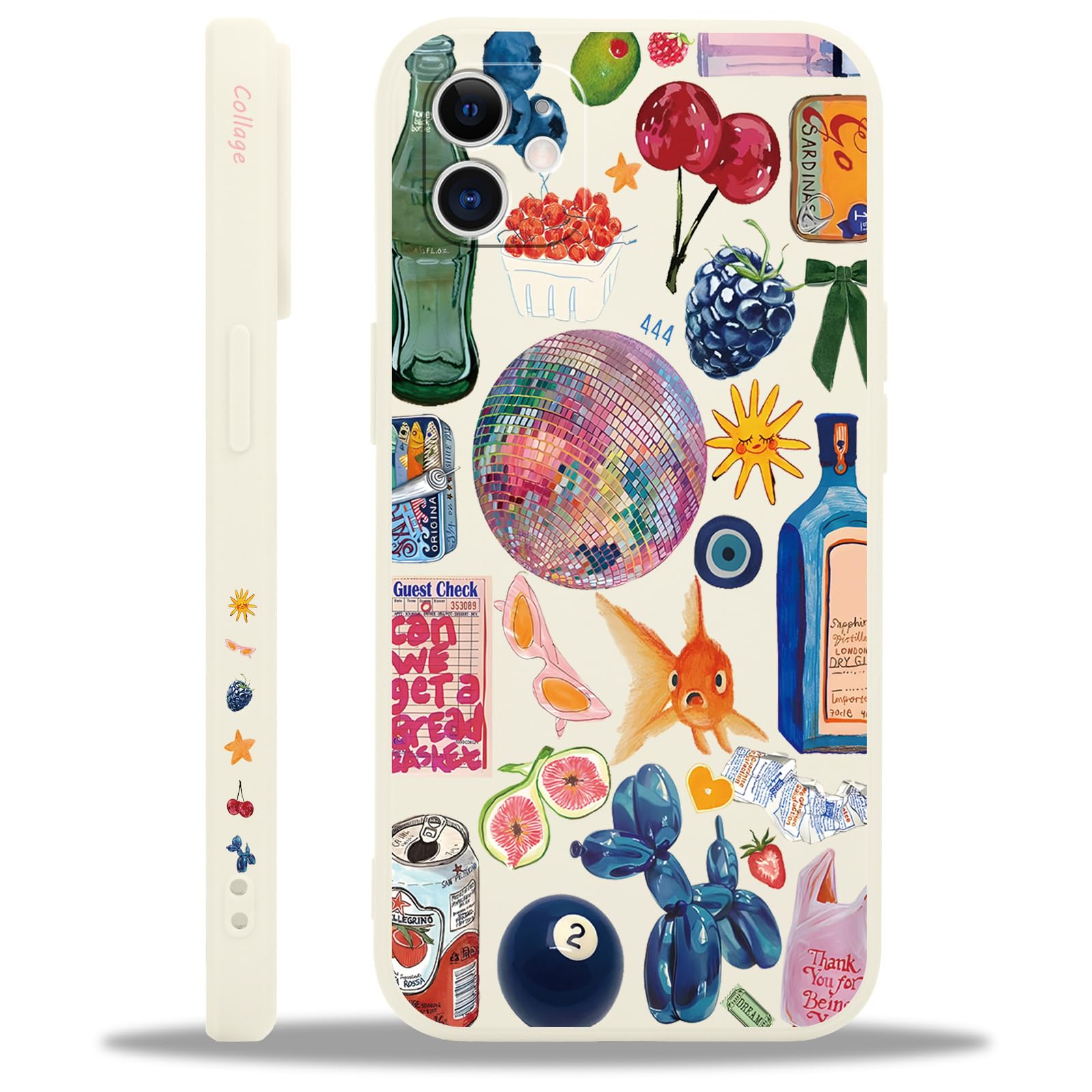 Coque IPhone 15 6,1" Motif Fruits été - Silicone Fine TPU, Anti-choc, Protection Caméra Et écran, Design Aesthetic