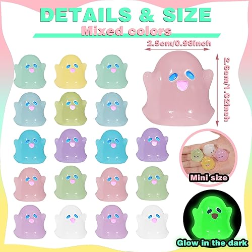 Miniatura 9 de Liliful Figuras luminosas miniatura de fantasmas de resina que brillan en la oscuridad, pequeñas figuras de resina fantasma, decoración de jardín,