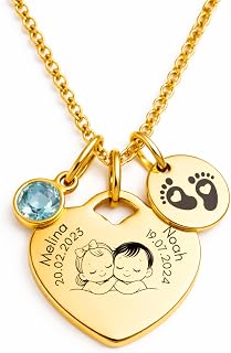 Personalisierte Kette Damen mit Gravur – Herzkette