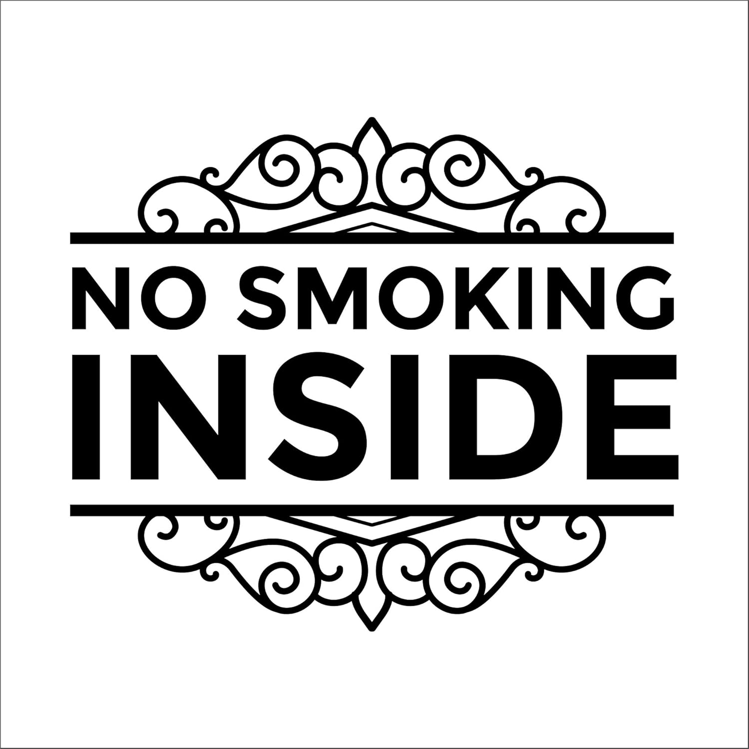 No Smoking Inside Decal Sticker - Business Sign - Door Store Window Decal - Multiple Sizes and Colors - Die Cut No Background (Light Green, 20" Wide)