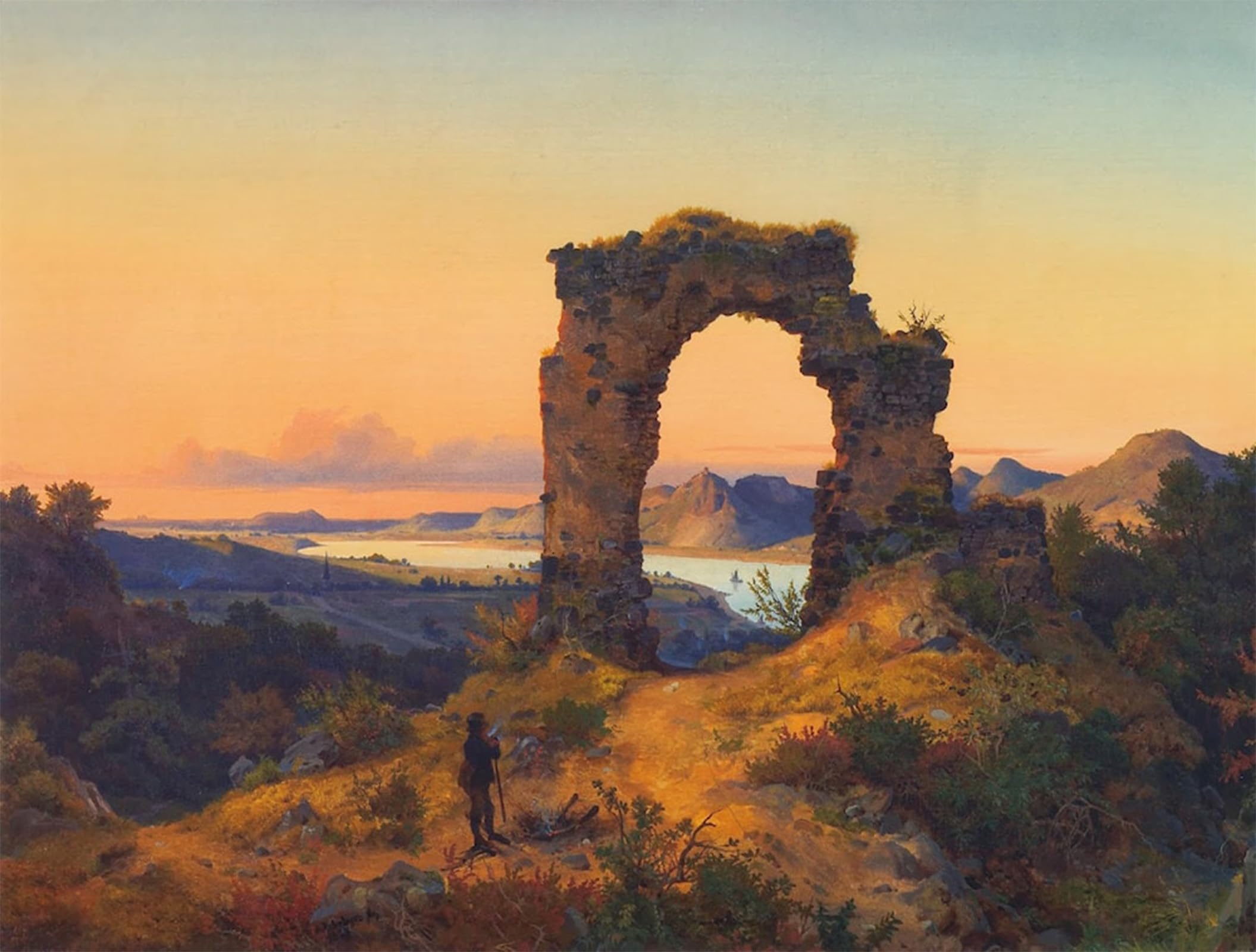 POSTERIIk Famous Print Pop Art Wall Art Graffiti Roland's Arch by Andreas Achenbach Art Prints for Home Decor 60x90cm
