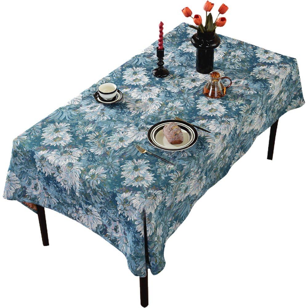 Nappe pour pique-nique printanier rectangulaire au charme vintage floral