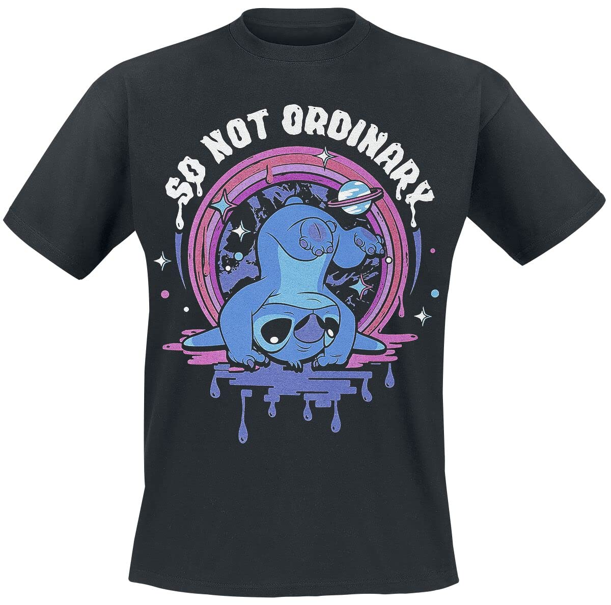Disney (Large) Lilo & Stitch 'Not Ordinary' (Black) T-Shirt