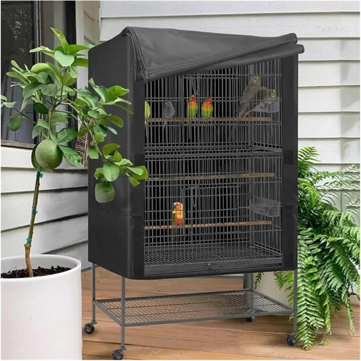 Bird Cage Cover New Bird Cage Cover Washable Good Night Waterproof Aviary for Parrot Pet Dust Covers Oxford Cloth Hood(8x48x102cm)