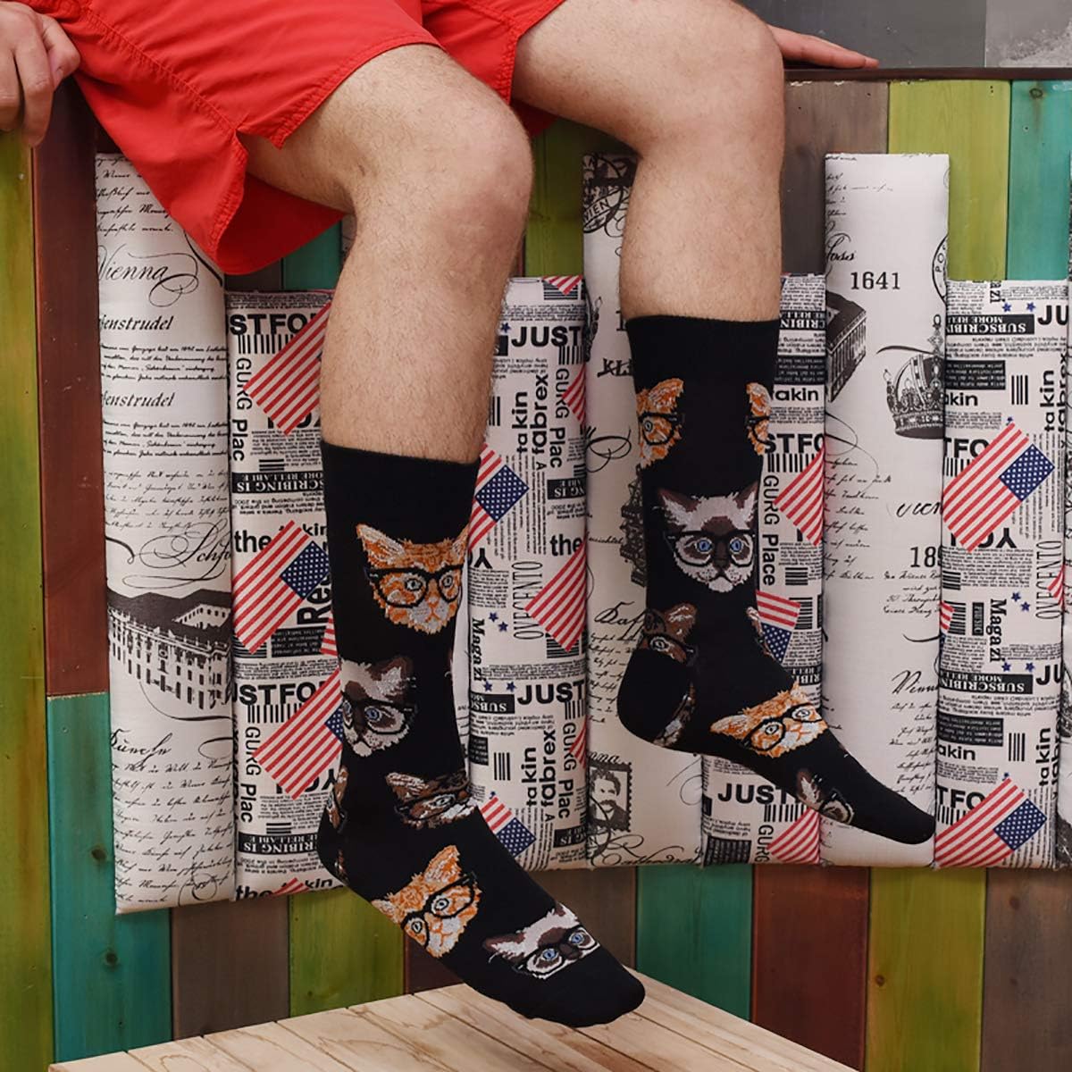 HSELL Mens Funny Pattern Dress Socks Crazy Design Cotton Socks Novelty Gifts for Men - Image 2