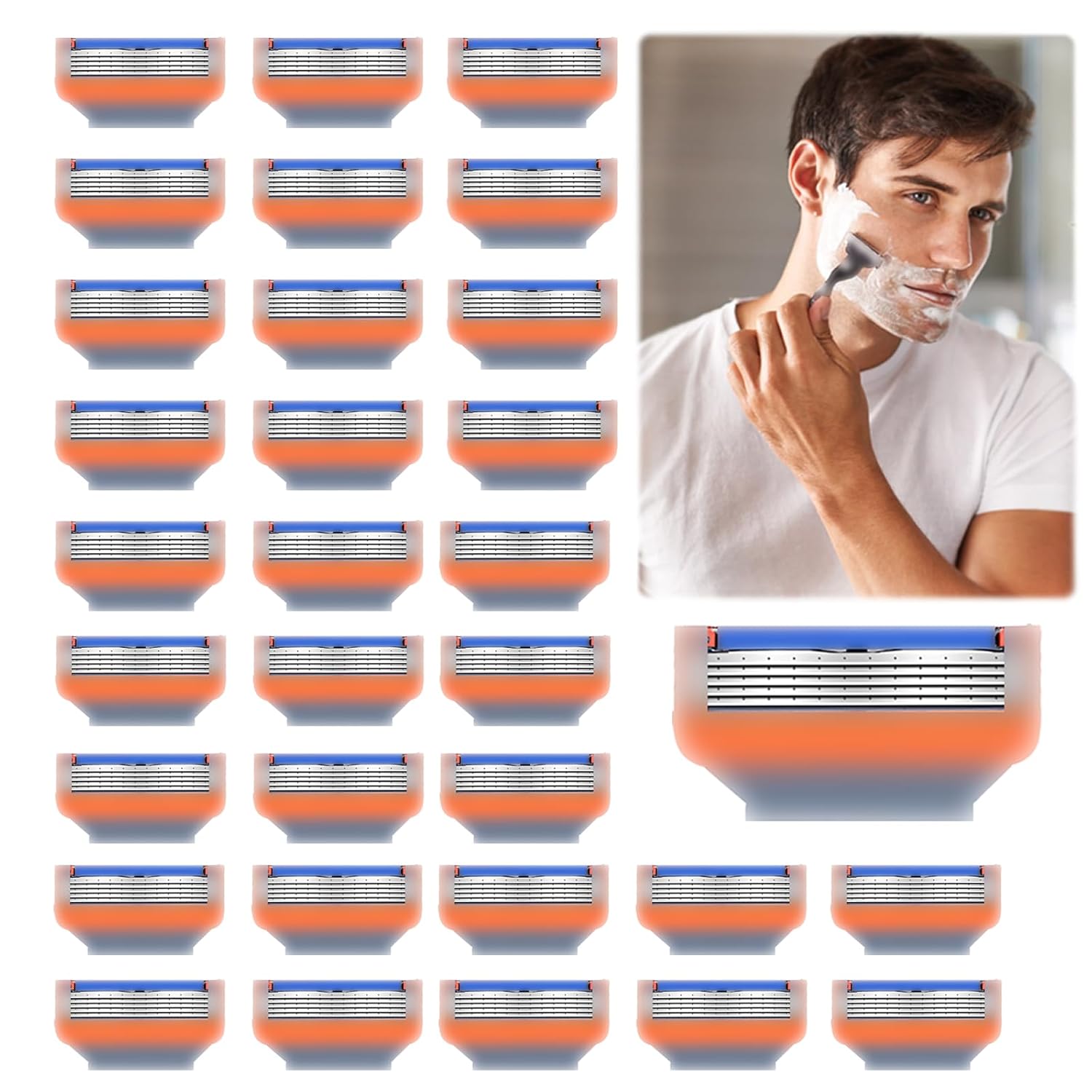 Tnhsvp Pack of 32 Razor Blades for Fusion 5 Blades Set, for Razor