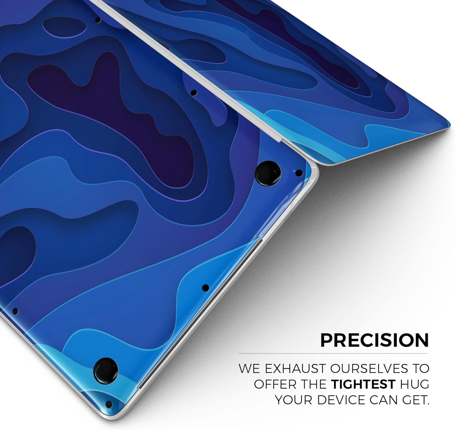 DesignSkinz - Compatible with MacBook Pro 13" M1/M2 (A2338) - Skin Decal Protective Scratch Resistant Vinyl Wrap - 3D Blue Abstract Paper Cuts V1