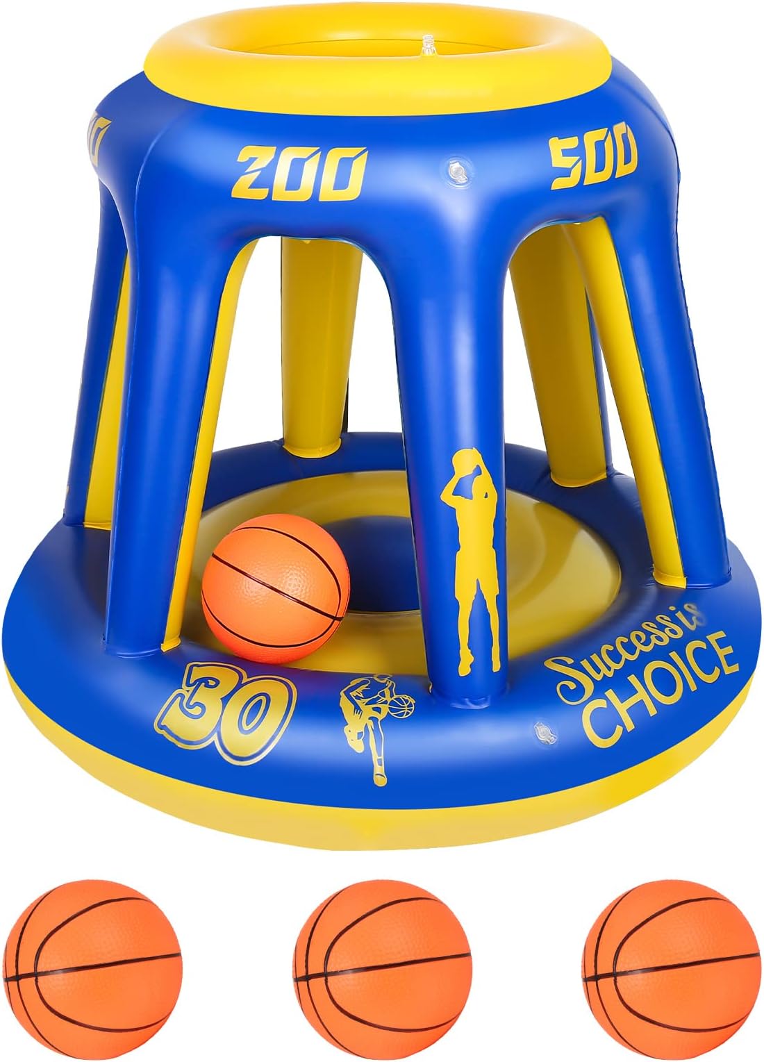 olyee Inflatable Pool Basketball Hoop,Inflatable Floating Hoop Toy with 3 Balls, Swimming Pool Float Game for Pool Beach Party Water Games for Kids Adults