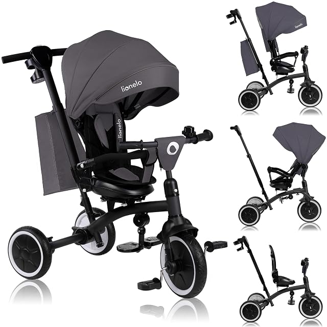 LIONELO Tris Plus Bicicleta de Paseo Triciclo Multifunción de 9 Meses a 25 kg, Carrito Bebé
