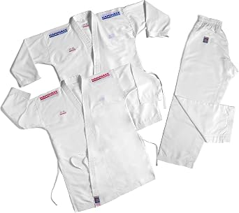 Kamikaze K-One Reversible Karate Gi for Kumite Lightweight Competition Uniform, Red & Blue WKF Colors