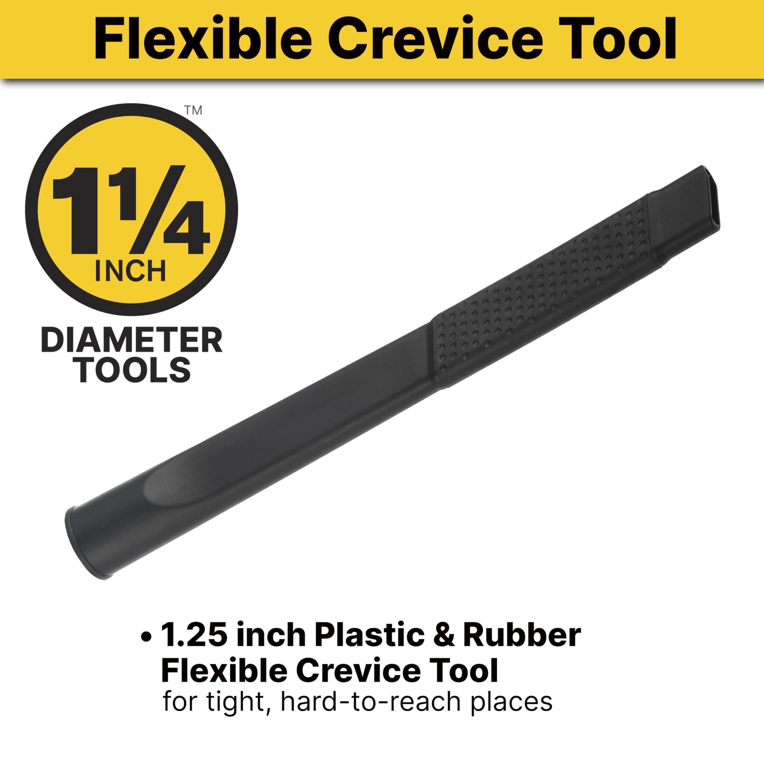 Shop-Vac 9017900 1 1/4-Inch Flexible Crevice Tool, Schwarz, 12 inches x 1.25 inches - Image 2