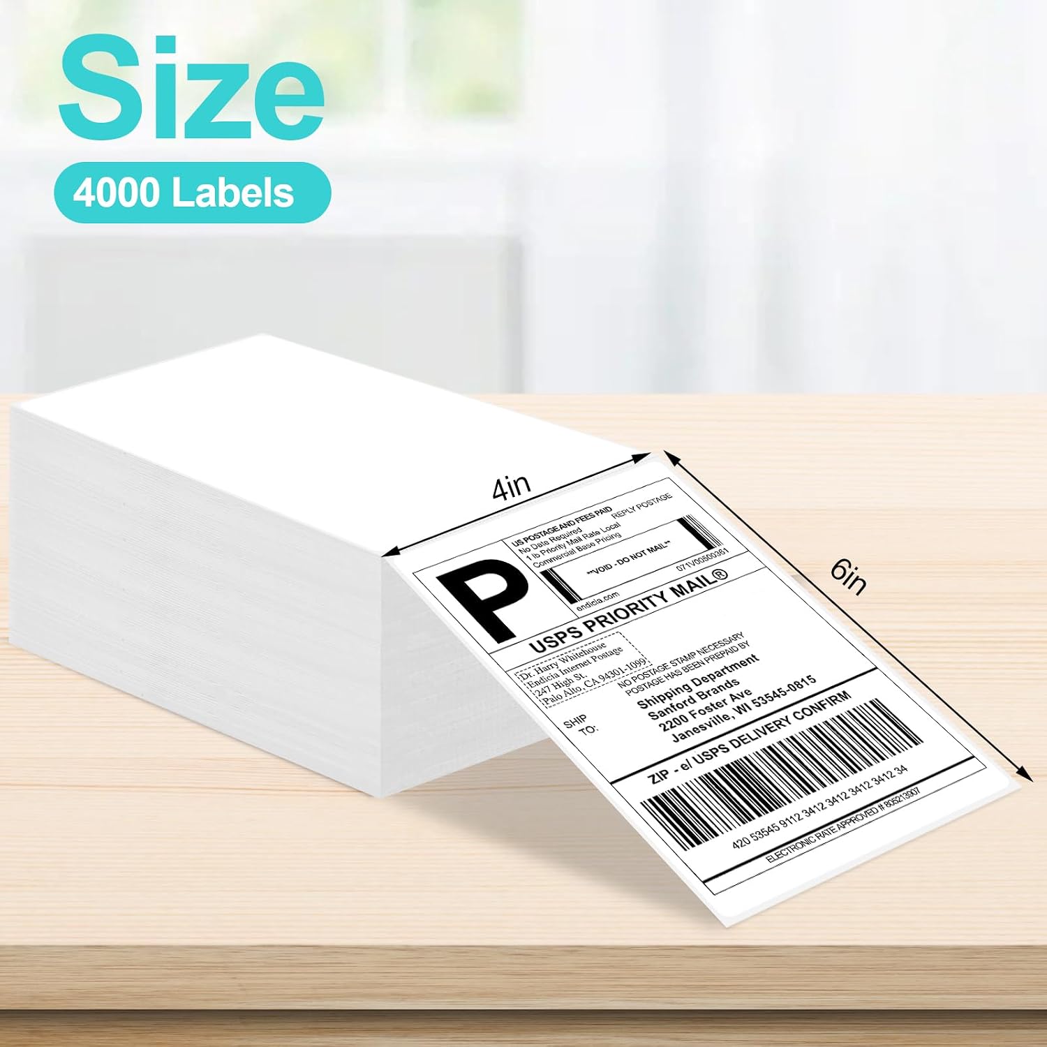 Joyberg 4x6 Thermal Labels 4000 PCS, Shipping Labels, Strong Adhesive Thermal Label, White Printer Paper/Label image 2