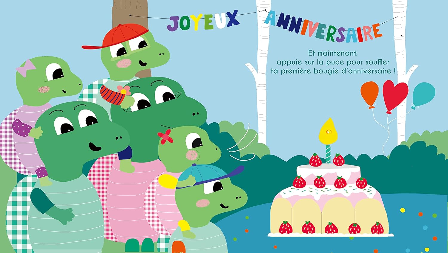 Joyeux anniversaire, j'ai 1 an !: Livre sonore lumineux bébé dès 6 mois avec grandes piles AAA alcalines incluses