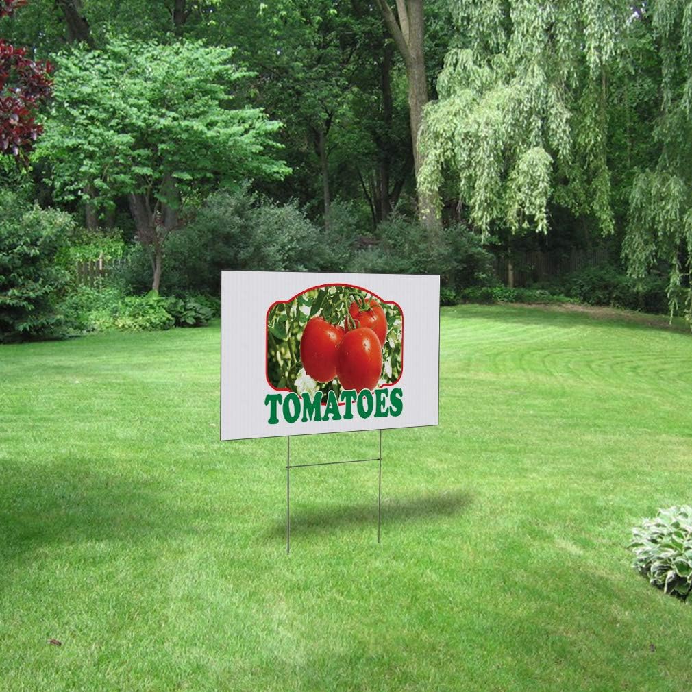 Weatherproof Yard Sign Tomatoes Restaurant Cafe Bar A White Lawn Garden Bistros & CAF S 24x18 Inches 1 Side Print