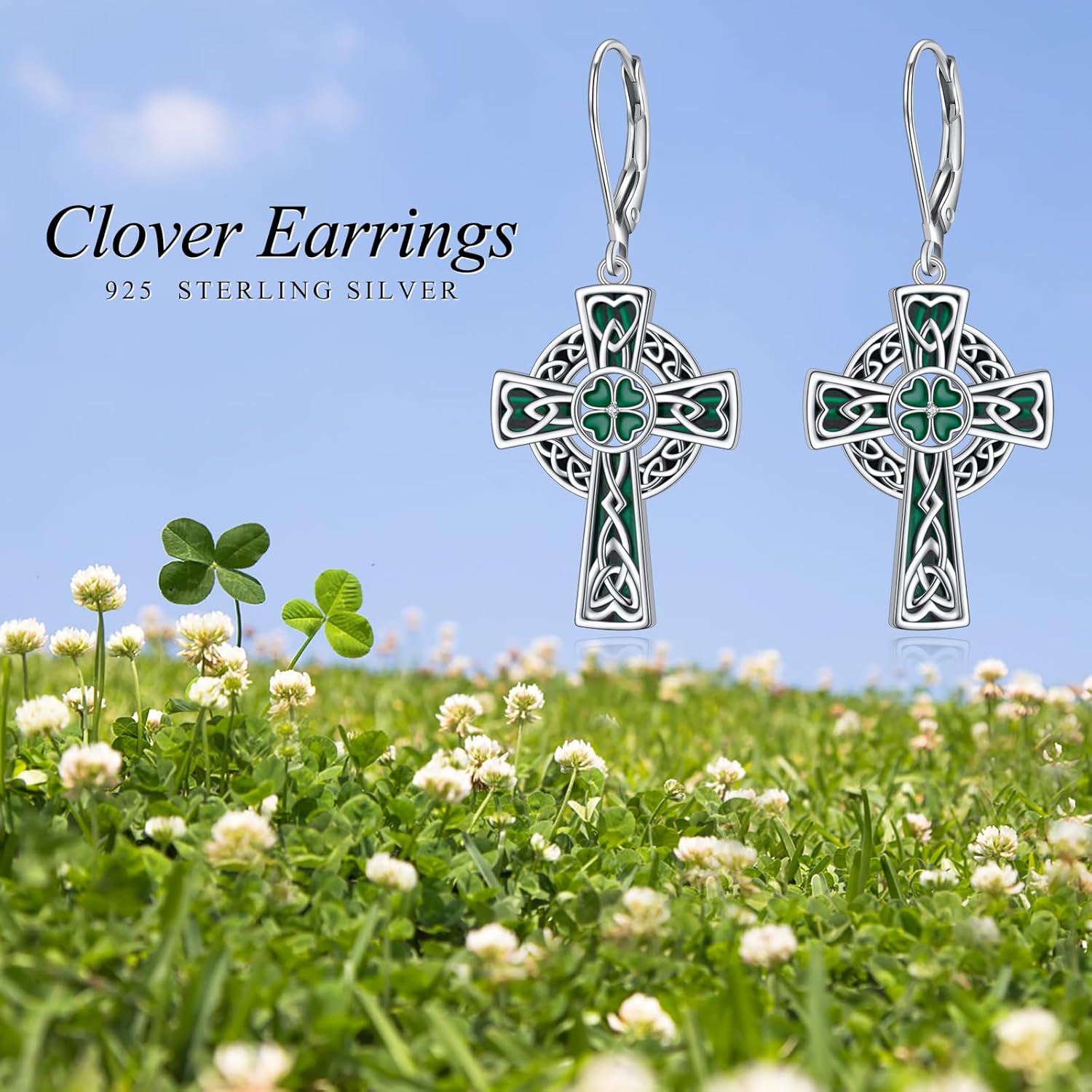 925 Sterling Silver Dangle Earrings Sunflower/Cowgirl Boot/Bat/Bunny/Shamrock Earrings Jewelry for Women Birthday Christmas Helloween Gifts - Image 4
