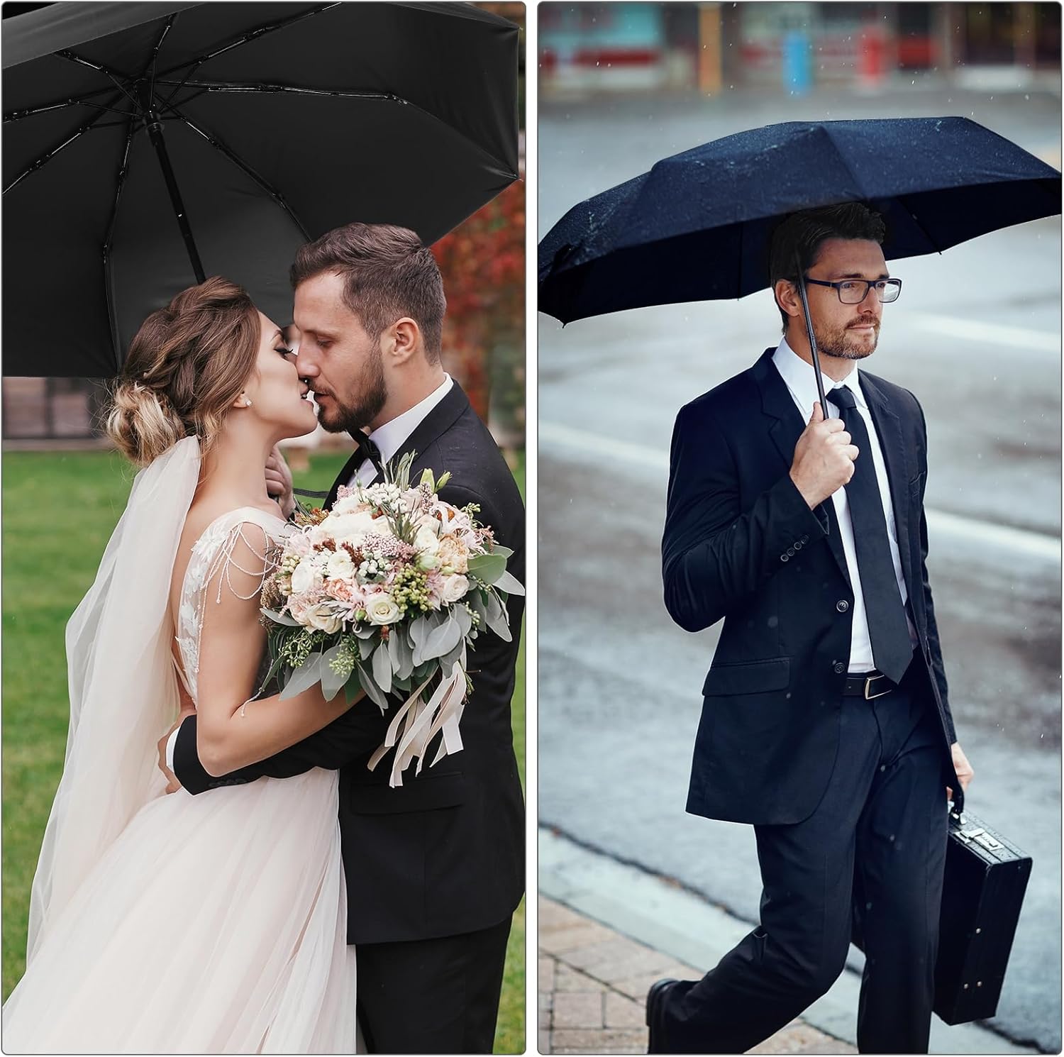 Kajaia 4 Pack Umbrellas Compact Windproof, Automatic Open and Close Folding Rain Umbrella Collapsible for Men Women Travel - Image 6