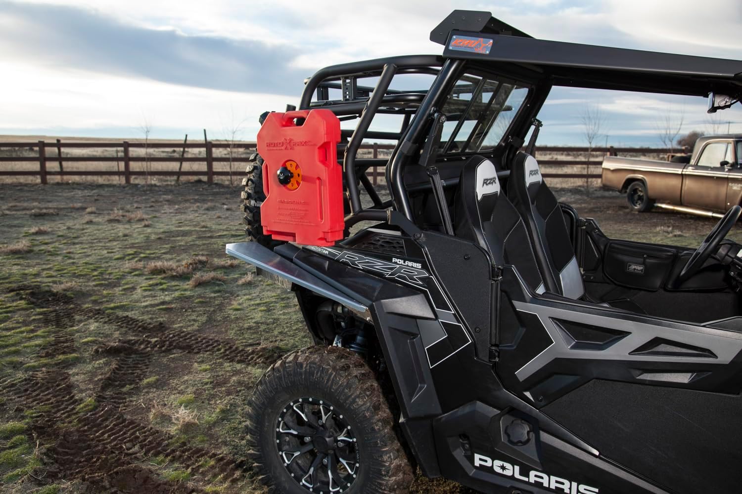 Razorback Offroad Rotopax Mount | Fuel & Gas Can & Water Pack Mount | Fits Any Product with 'It Fits' Bracket | 3/16" Steel Frame Material