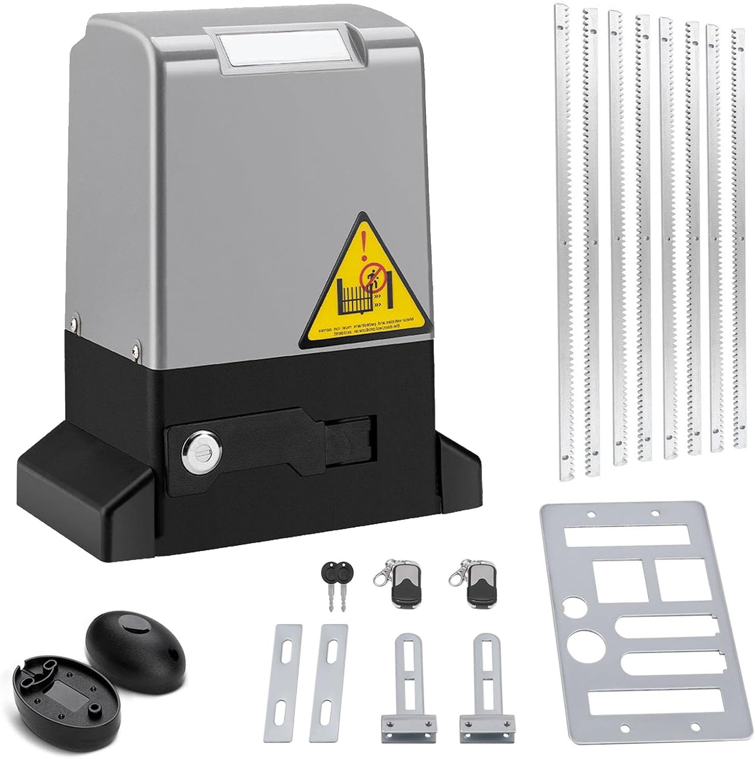 800kg Automatic Sliding Gate Opener with 8x0.5M Rails, 2 Remotes & IR Sensor, Smart APP Control for Electric Rolling Driveway Fence Gate Motor